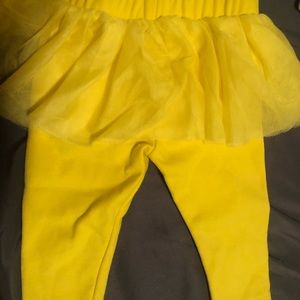 Tutu leggings with ruffle skirt attached to it